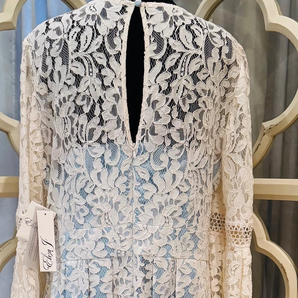 Eliza J Cream Lace Midi Dress - Picture 2 of 3